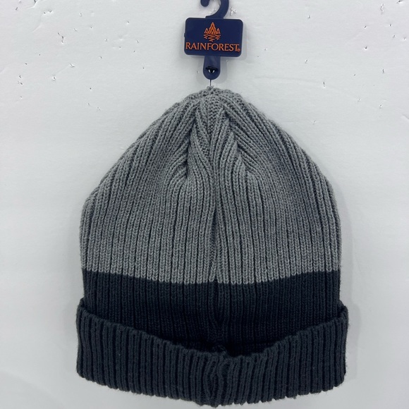 RAINFOREST BEANIE HAT, GREY & CHARCOAL, LINED WITH FLEECE FOR WARMTH, UNISEX - Picture 6 of 16